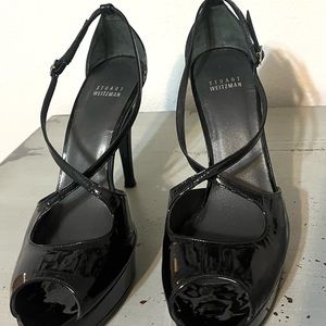 Stuart Weitzman 8.5 patent, peep toe, platform pumps